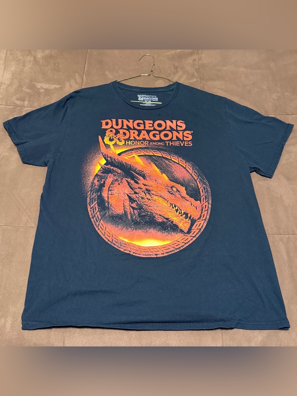 Dungeons & Dragons black Graphic Tee - Orange and Red Dragon Logo XL